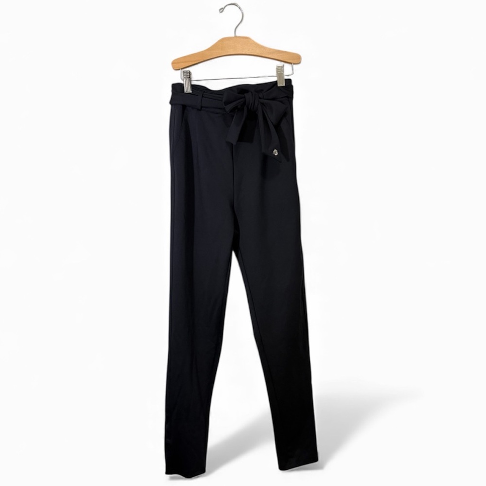 Buff Bunny VP Collection Pants Trousers Women XS Navy Tapered Belt Tie Pocket